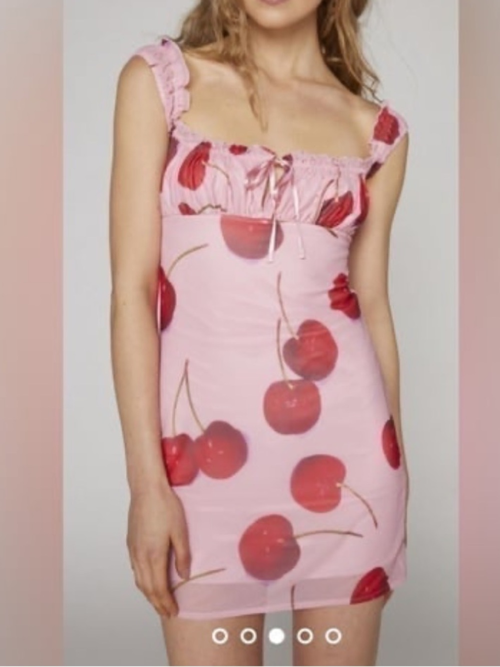 Kimchi Blue Cherry Print Mini Dress - Picture 3 of 16